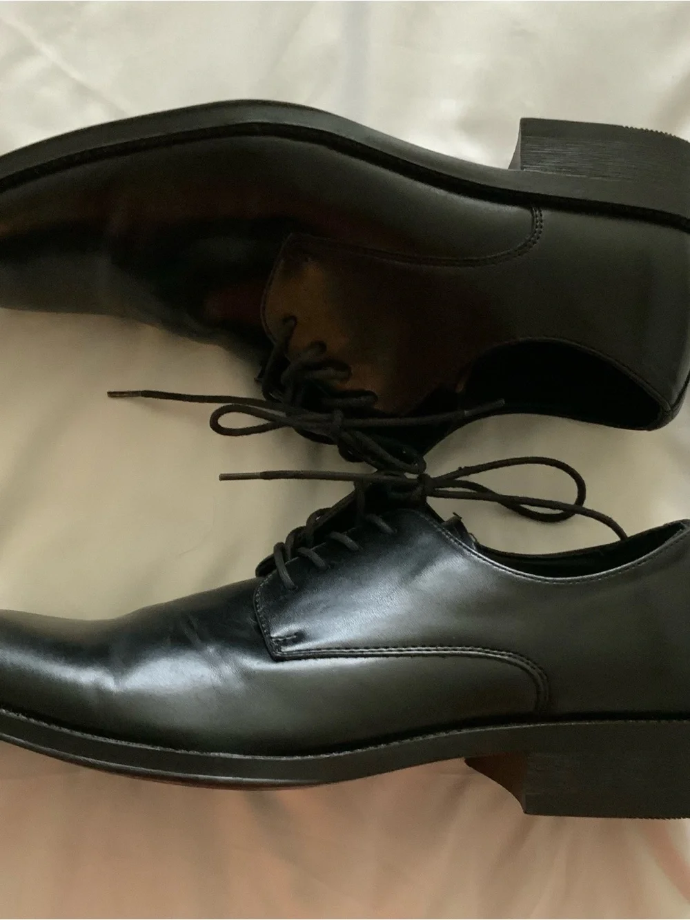 J Ferrar Mens Dress Shoes 8.5M Derby Oxford Black Cap Toe Lace Up